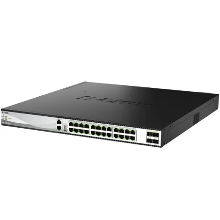 D-Link DXS-3130-28P Switch gestionable L3 de 24 puertos 10G PoE y 4 puertos 10/25G SFP28 D-Link DXS-3130-28P Switch gestionable L3 de 24 puertos 10G PoE y 4 puertos 10/25G SFP28